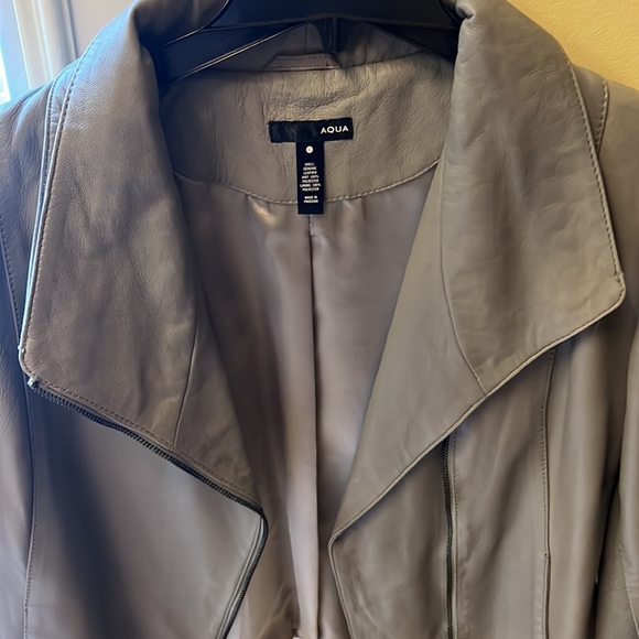 Grey leather jacket - Picture 2 of 3